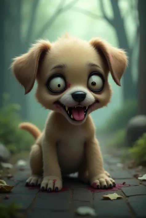 Can you make a cute more zombie puppy? 