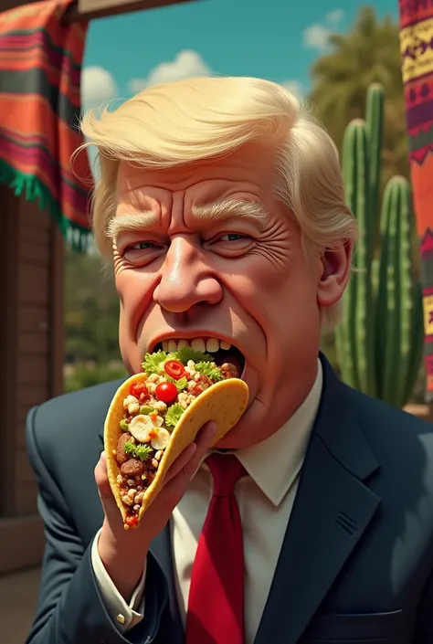 Donald Trump eating a taco