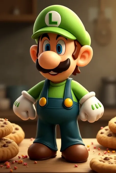 Luigi look like a cookie 