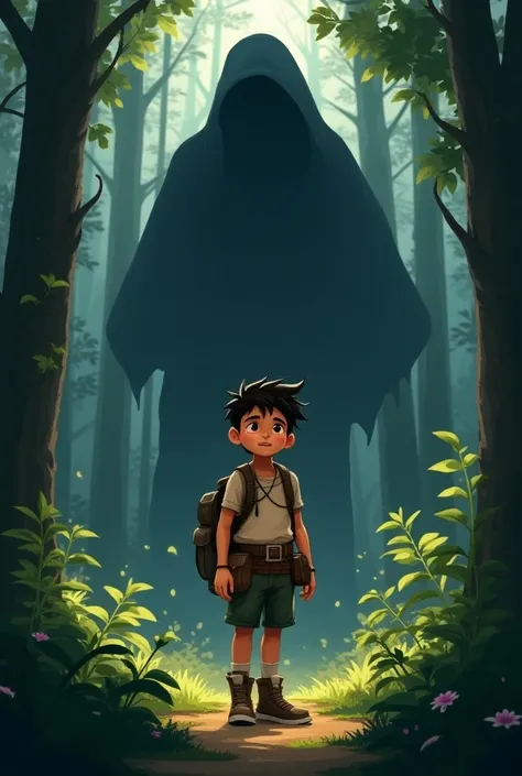 Rohan enjoying the forest until suddenly a dark shadow looms over, casting an eerie atmosphere.