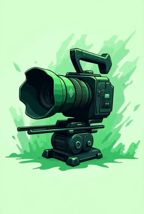 Want a logo for content creation which should include a camera in it and color should be green and black include a camera add more illustration on camera