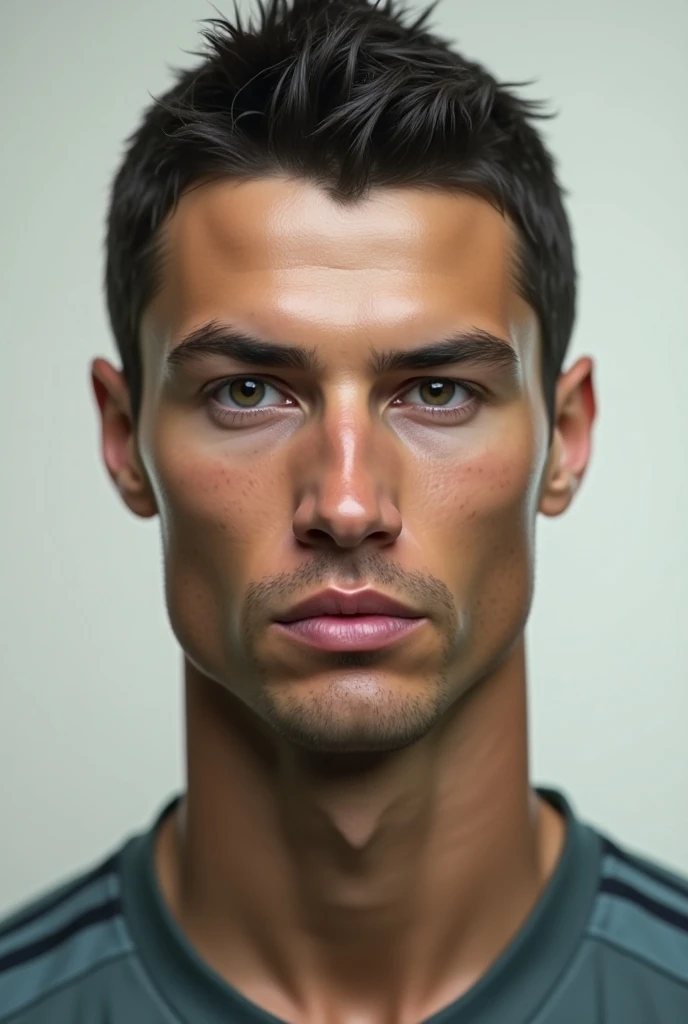 A man with the hybrid face of Ronaldo and mark Zuckerberg