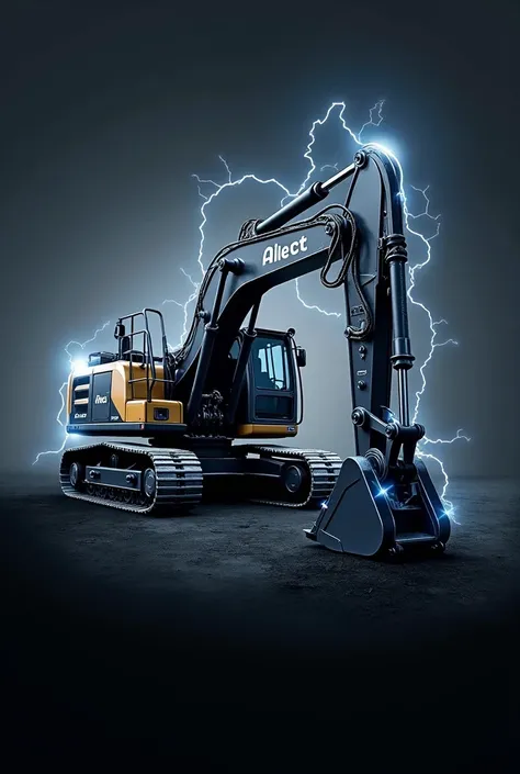 excavator machine logo there is electric current there is an aris inscription