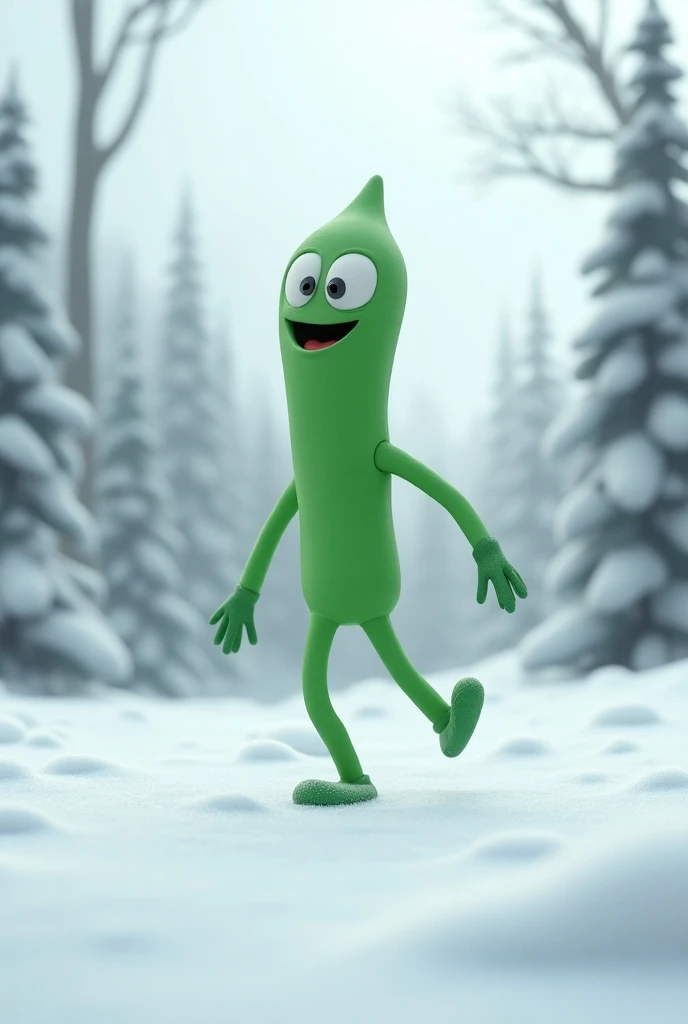 Gumby dans un paysage d hiver 