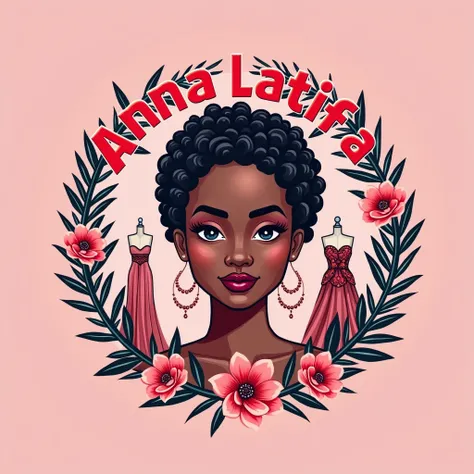 Je veux un logo avec un thème de couleur rose, qui reflète une entreprise de mode , qui à à sa tête une styliste modéliste doué talentueuse et extraverti qui se nomme anna latifa Création, je veux voir son nom dans le logo et aussi de jolies éléments de mo...