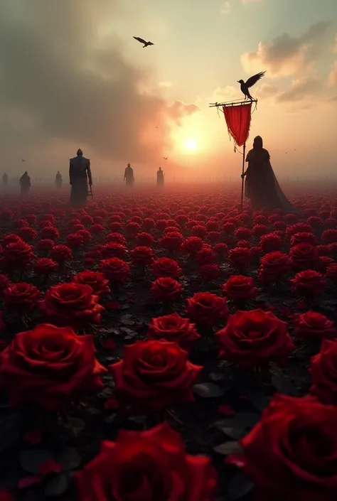 Field of bloodstained roses
