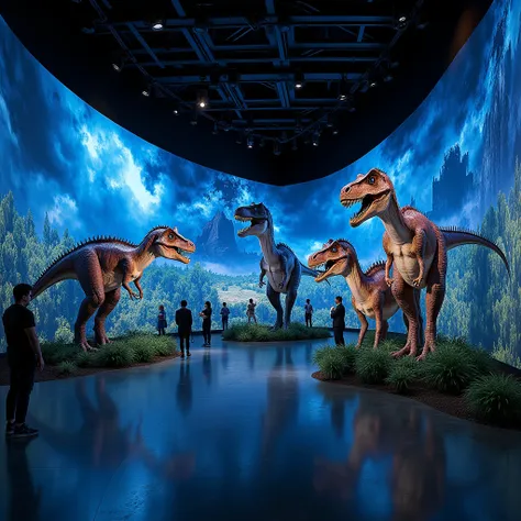 A museum that recreates dinosaurs with illuminations