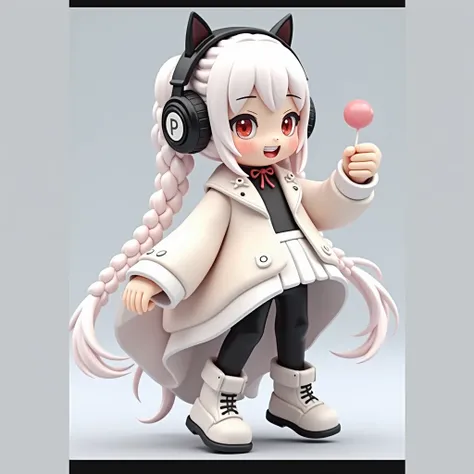   doll with headphones on white background, 写真teeth、Shi Tao,   teeth、CG Societys  , Neo-Dada, from   arknights, style as   Nendoroid  ,   arknights,   Nendoroid  , )  Good Smile Company anime style  ,   Nendoroid   3 d, Anime Figures,   Nendoroid  , Anime ...