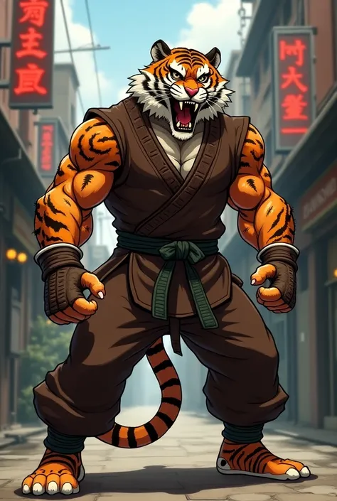 2d Muscular tiger beastmen wearing guide outfit in street fighter 6