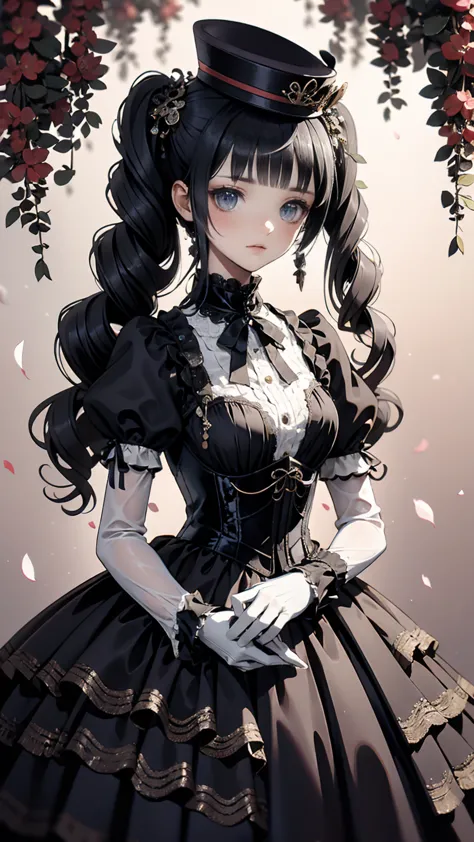 (masterpiece), (Best Quality),  Victorian Girl Illustrations 、Cute girl、anime、 1. **Low Fashion**:  Victorian fashion is characterized by dressy and elegant designs。Ruffles and lace、  Corset  、 Let's incorporate elements such as long dresses 。 2. **Hairstyle on**:   Victorian women's hairstyles were often complex and delicate 。Upstyling and curls、 With the prompt 、 It's also a good idea to add ribbons and flower ornaments to the hair  .。 3. **features**: A girl with a soft face、beautiful、Cute、Intelligent Beatty, beautiful 5. ** with Accessories **:  Accessories played an important role in the Victorian era 。hat、Gloves、[umbrella, wait.、 by drawing accessories with attention to detail 、 you can give your character personality 。 Nice dress、Floral、Gorgeous costumes、 pastel colors, (  bright and shining  ), ((dazzling)), (Many petals floating, ((2D)), ((Paper Art))