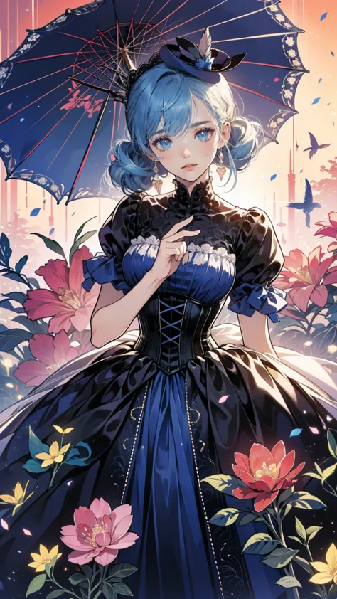 (masterpiece), (best quality),  victorian girl illustrations 、cute girl、anime、 1. **low fashion**:  victorian fashion is charact...