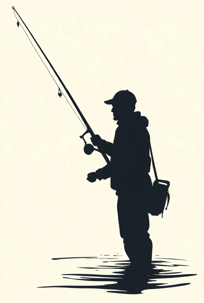 Silhouette of an angler vector 