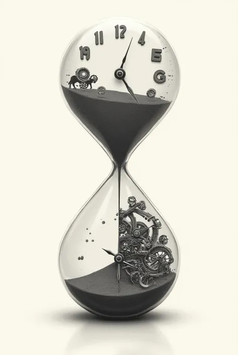  an hourglass ⌛ that evolves into the different shapes of a watch ⌚ and is passing time to its same example an hourglass , analog watch , pocket watch , Digital clock , wristwatch and all its watch shapes with design for a tattoo 