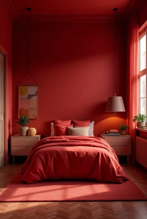 red aesthetic girls bedroom