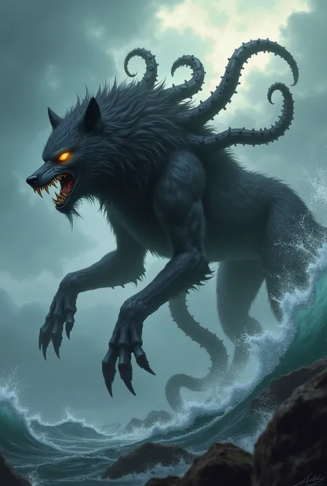 Kraken-Wolf: A wolf with glowing, writhing tentacles.