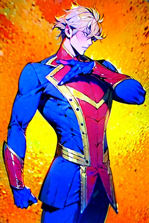 (   high-definition cg), (best quality),     he is a superhero and has a beautiful body,    hero costume , handsome and cool you...