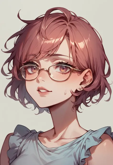  My crush (Beautiful Girl with short hair and glasses )