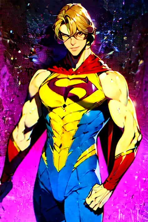 (   high-definition cg), (best quality), he is a superhero and has a beautiful body, hero costume ,handsome and cool young man  ...