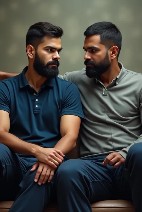 Virat kohli and ms dhoni famous cricketers sitting together their faces should look real 