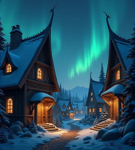 score_9, score_8_up, score_7_up, source_anime, rating_safe, night, midnight, red theme, natural lighting, fantasy-viking structure focus, DaVIKING, DaVIKING_architecture, starry sky, aurora, scenery, intricately detailed illustration, atmospheric perspecti...