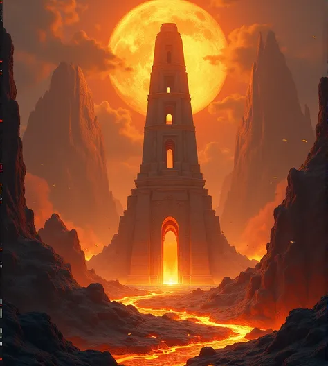 score_9, score_8_up, score_7_up, source_anime, rating_safe, day, natural lighting, fire theme, molten rock, magma, lava, fire, fantasy-Mesopotamian structure focus, DaZIGGURAT, DaZIGGURAT_architecture, Nclutter, Mclutter, Lclutter, scenery, intricately det...