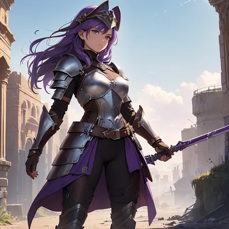 Masterpiece, HD, High Resolution, Best Quality, High Quality, High Details, Super Detailed. High fantasy genre, fantasy artwork. Solo character alone.
{{(A 40-years-old female-human-soldier:(appearance: fair-skin. full body covered and claded in armor and ...