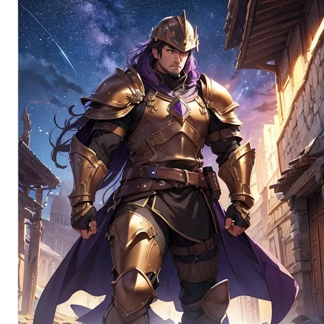 Masterpiece, HD, High Resolution, Best Quality, High Quality, High Details, Super Detailed. High fantasy genre, fantasy artwork. Solo character alone.
{{(A 40-years-old male-human-soldier:(appearance: fair-skin. full body covered and claded in armor and le...