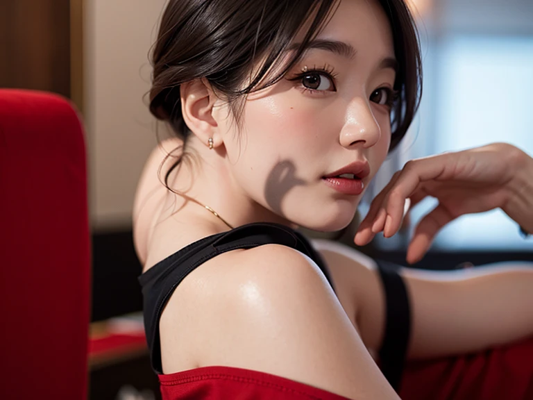 beautiful Japanese women ,  having fun , hotel party, Gorgeous, short bob, slendr, small breasts, Chinese clothes, close-up, Realism, UHD, masterpiece, anatomically correct, super detail, high details, high quality, best quality, 8k