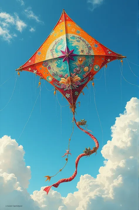 Creative painting on kite