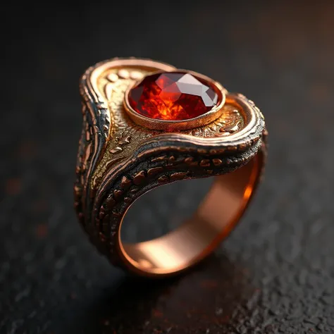 1. Shape and Structure: Make the ring asymmetrical or with wavy forms that resemble flames wrapping around the finger. It could be a wide band with curved edges or a design where one side narrows and the other widens, imitating the movement of fire.


2. M...