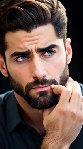  A man a male Jew focuses on the face