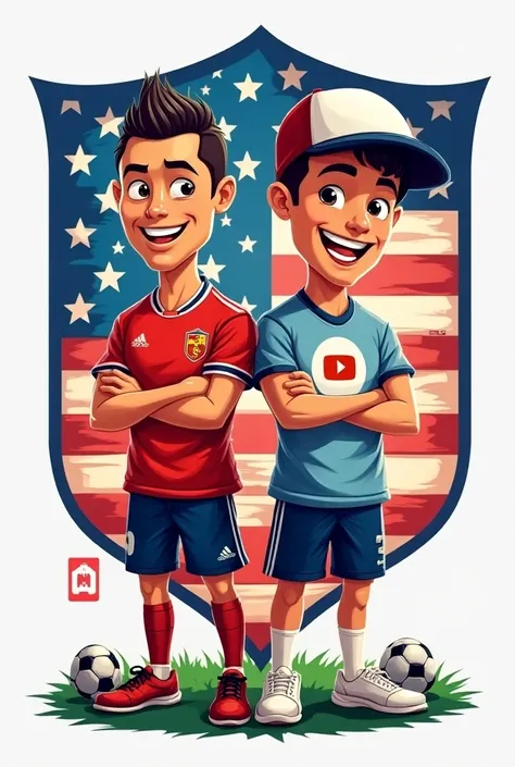 Ronaldo and mrbeast in USA cartoons logo 