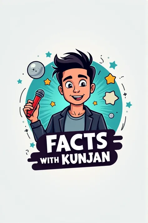 Create a logo for youtube with the name Factswithkunjan