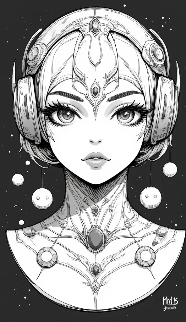 ((best quality)), ((masterpiece)), (detailed), perfect face of cyberpunk mecha japanese girl, surreal, art nouveau, in the illus...