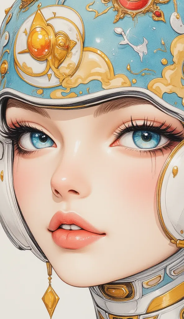 ((best quality)), ((masterpiece)), (detailed), perfect face of cyberpunk mecha japanese girl, surreal, art nouveau, in the illus...