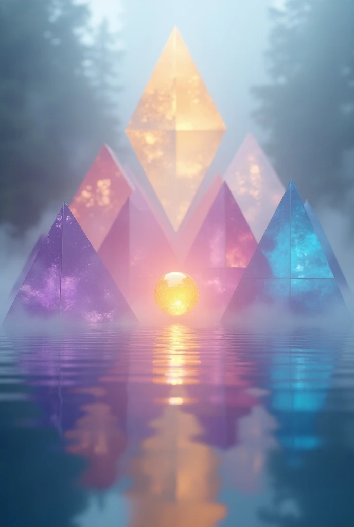 Claro! Vou adicionar mais detalhes ao prompt positivo para torná-lo ainda mais específico e ajudar a criar uma imagem mais precisa. Aqui está a versão mais detalhada:

Positive Prompt:

Subject: A surreal scene featuring overlapping 3D pyramids made of tra...