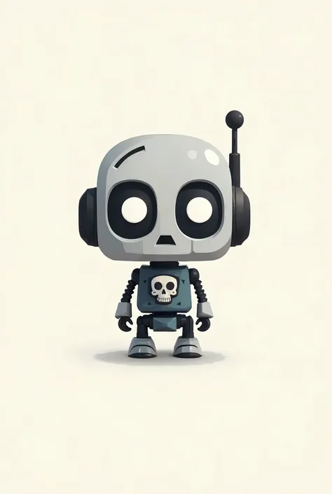 Create a brand logo with little robot and skull