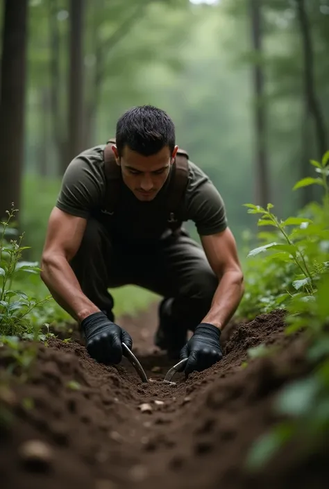 A   25 year man (no bear)search samthig in ground 


