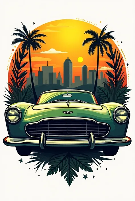 Create a logo with Pinhais ,   legends , car,  classic Brazilian cars , flashy 