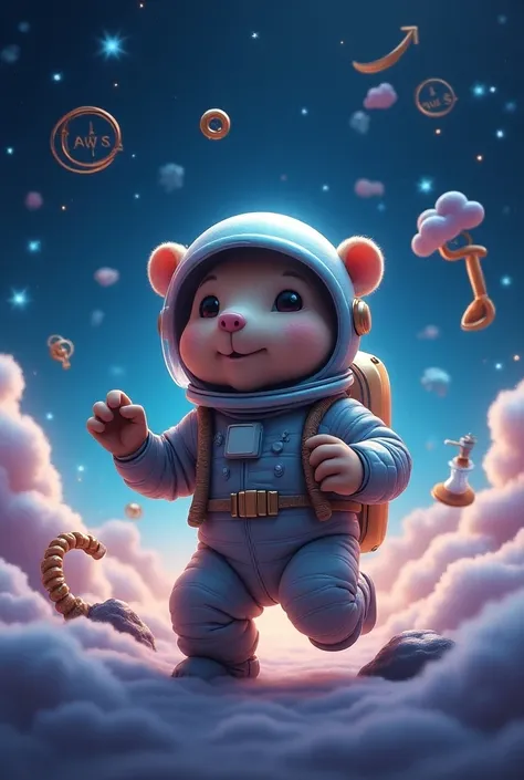 Astronaut Gopher symbols aws and time.this