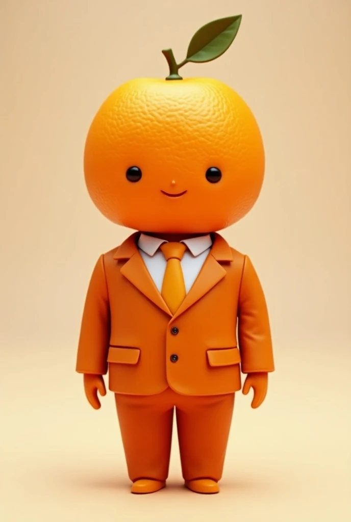 Orange in a business suit with a tie 3D