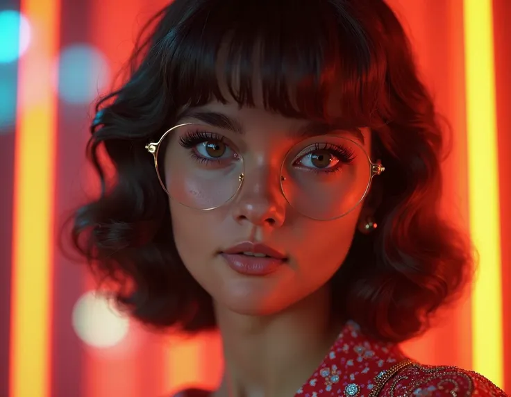 a young woman in the 1980s, beautiful detailed eyes, beautiful detailed lips, extremely detailed eyes and face, long eyelashes, elegant dress, stylish hairstyle, retro fashion, cinematic lighting, vibrant colors, (best quality,4k,8k,highres,masterpiece:1.2...