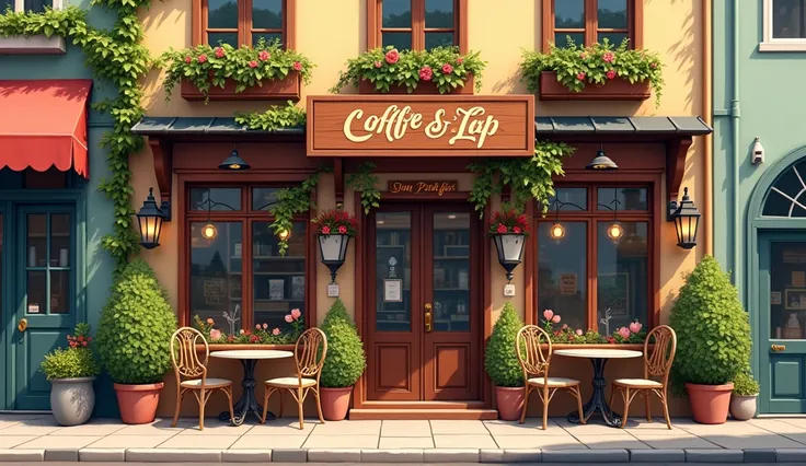 A coffee shop with a cute exterior