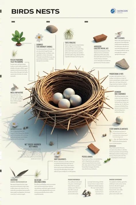 Infographic with a birds nest as its concept