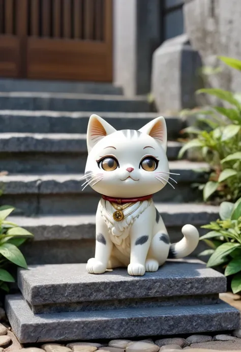 chibi Cat on the Stone Steps, by Yoshitomo Nara.
best quality, masterpiece, intricate details, ultra-detailed