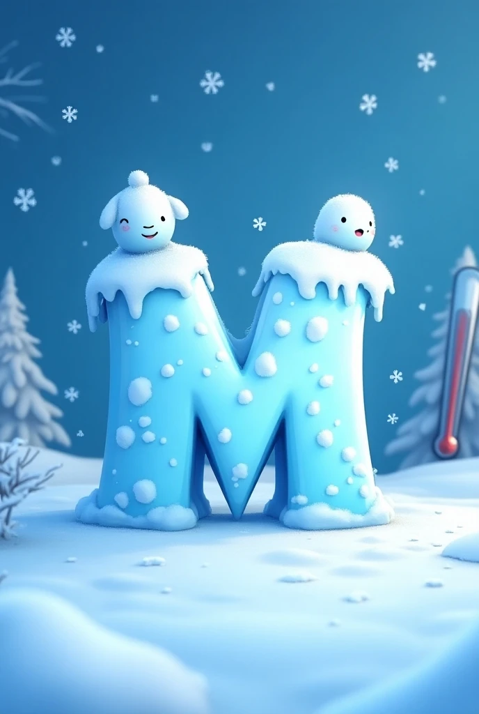 Logo lettering "MINUS ",  cartoon style ,  cold effect on screen .  Thermometer and winter in the background. TON криптовалюта
