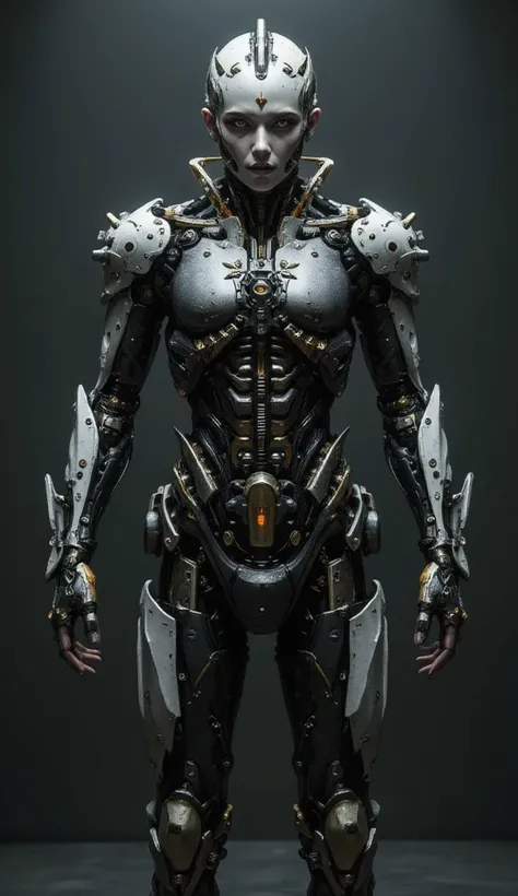 full body cyborg full body portrait detailed face symmetrical steampunk cyberpunk cyborg intricately detailed to scale Hyper realistic cinematic lighting digital art Concept art style mdjrny-v4, (best quality, 4k, 8K, high resolution, masterpiece: 1.2), ul...