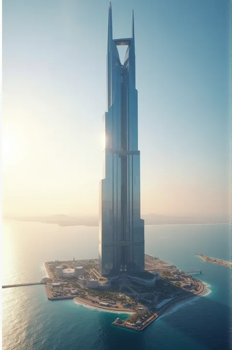 tallest building in the world in front of the sea 
