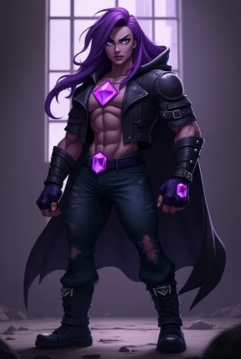 Amethyst character from Steven Universe with rock style