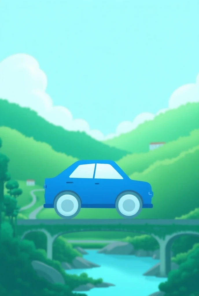 Create a blue vehicle icon for me,  landscape seen from above